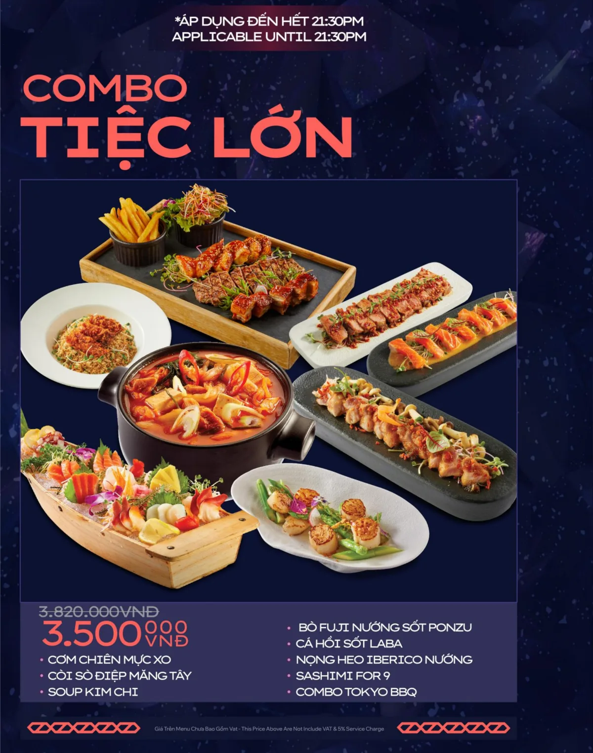 Menu District K — combo tiệc lớn cho nhóm đông khách